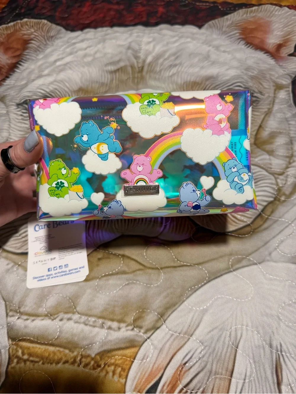 NWT Care Bears x Skinnydip Holographic Rainbow Makeup Bag